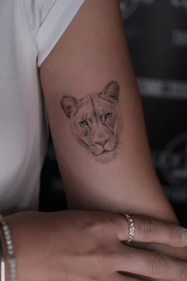 Kleines Löwinnen-Porträt, Microrealism, Studio Lex Lines